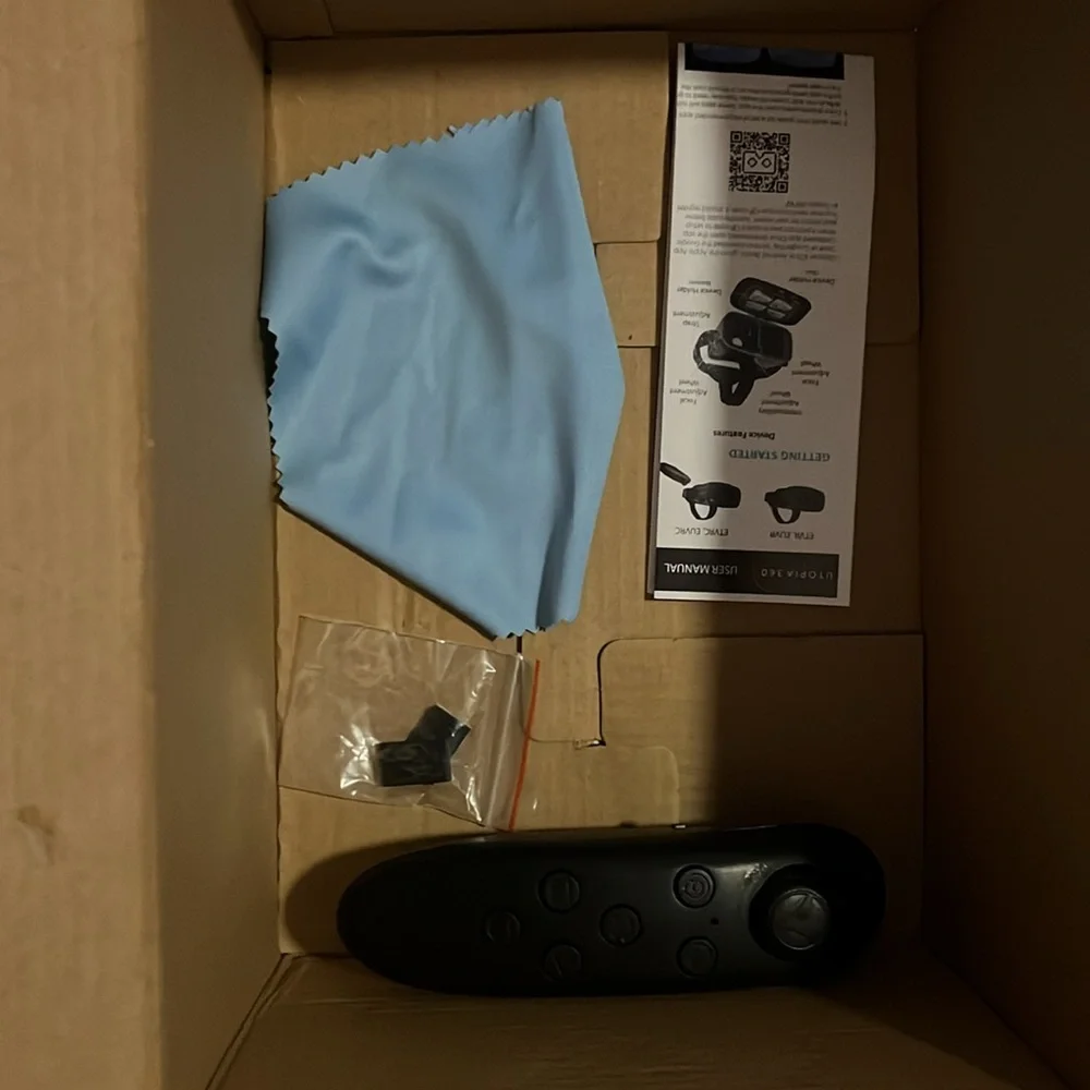 Virtual reality 3-D headset.
